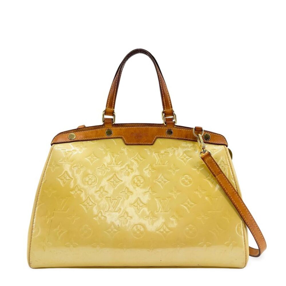 Louis Vuitton Monogram Vernis Brea MM Yellow Beige